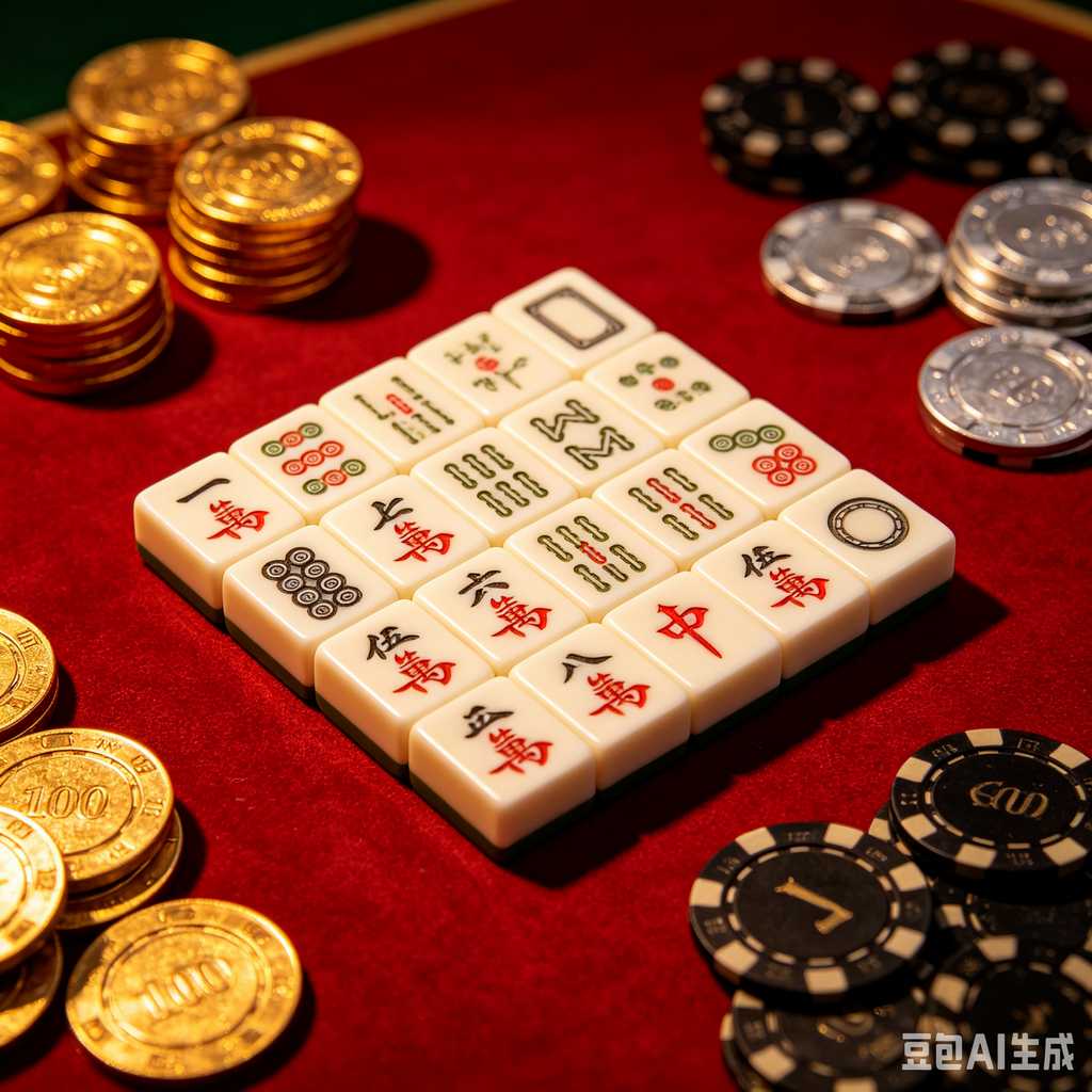 retro text mahjong tiles